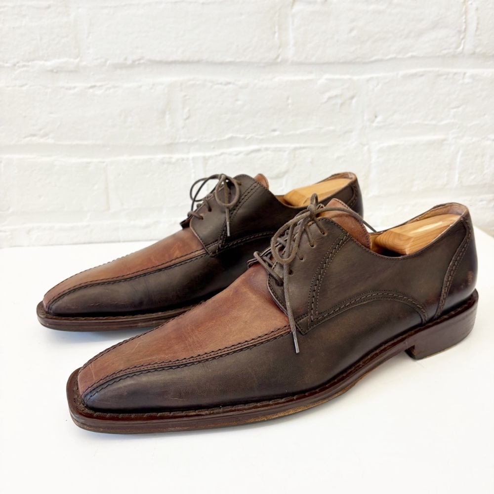 Calzoleria Toscana || Italian Leather Oxford Dress‎ Shoes Brown EU 44